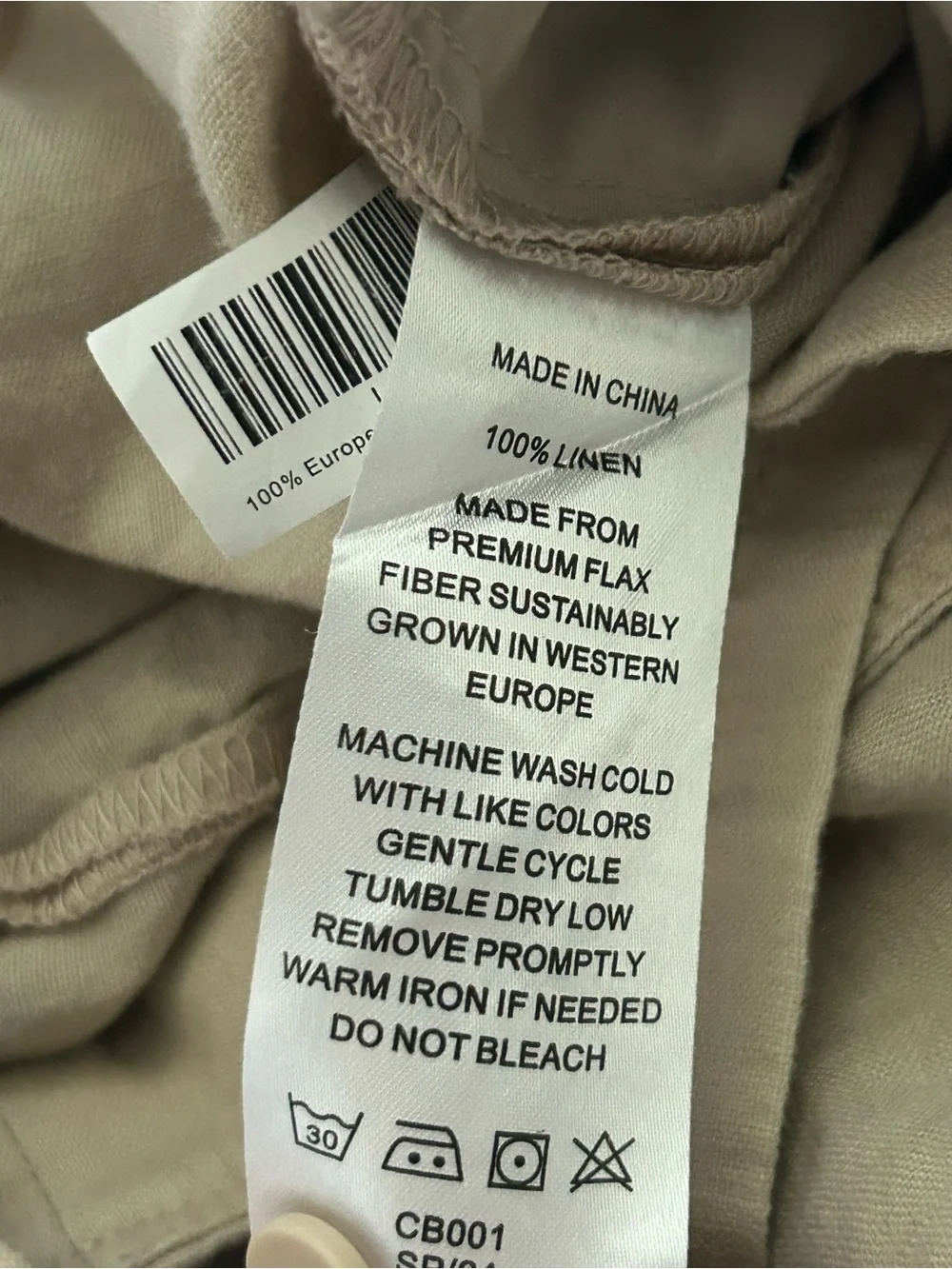 Quince Beige Linen Square Neck Jumpsuit